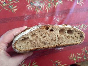 crusty bread with holes